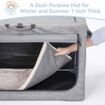 PETSFIT Travel Dog Crate, Soft-Sided Crate for Pets - 36 Inch, Collapsible, Comfortable with Plush M...