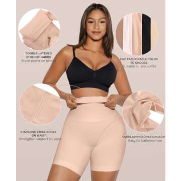 Women's Shapewear Shorts Tummy Control Underwear, Butt Lifting Thigh Slimmer Body Shaper