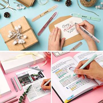 EOOUT 10 Pack Gel Highlighter, Bible Highlighters and Pens No Bleed, Aesthetic Bible Study Journaling School Supplies, Book Accessories (Morandi)