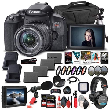 Canon EOS Rebel T8i DSLR Camera Bundle with 4K Monitor and Accessories