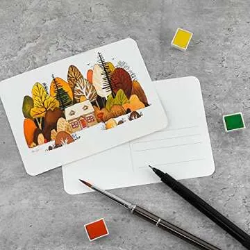 Grabie Watercolor Postcards, 100% Cotton, 24 Sheets, 4.1x5.9 Inches, 140lb (300gsm), Blank Note Cards for Watercolor Journal, Art Supplies for Thank You Notes, Invitations, and Greeting Cards