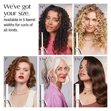 T3 SinglePass 1.25" Ceramic Curling Iron, White/Rose Gold, 1 ¼ inch