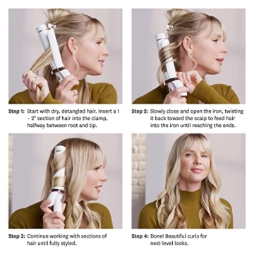 T3 SinglePass 1.25" Ceramic Curling Iron, White/Rose Gold, 1 ¼ inch