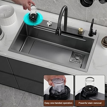 Multi-functional Black Stainless Steel Kitchen Sink