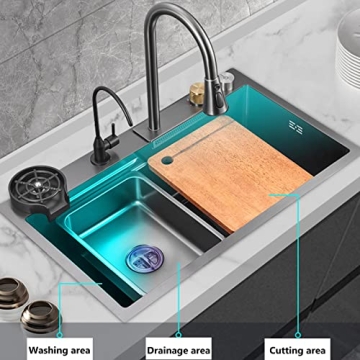 Multi-functional Black Stainless Steel Kitchen Sink