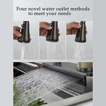 Multi-functional Black Stainless Steel Kitchen Sink