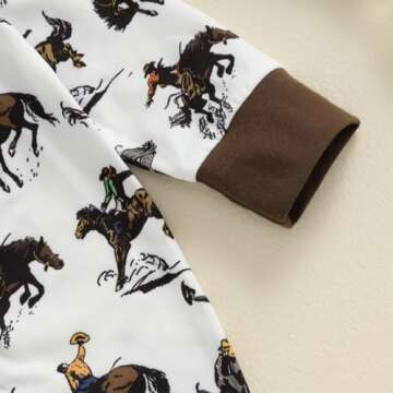 Karwuiio Baby Western Cow Print Romper Jumpsuit