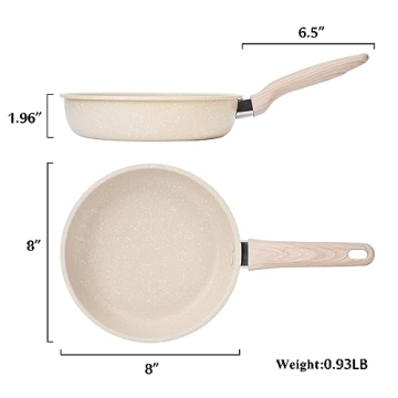 Eco-Friendly 8 Inch Nonstick Granite Frying Pan Induction Compatible