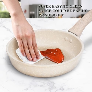 Eco-Friendly 8 Inch Nonstick Granite Frying Pan Induction Compatible