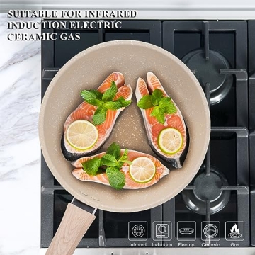 Eco-Friendly 8 Inch Nonstick Granite Frying Pan Induction Compatible