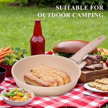 Eco-Friendly 8 Inch Nonstick Granite Frying Pan Induction Compatible