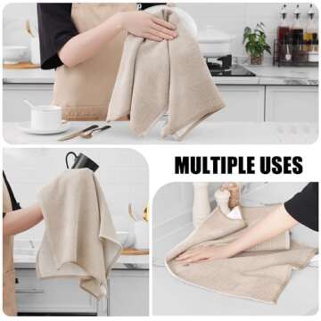 Homaxy 6-Pack Cotton Waffle Weave Dish Cloths and Towels