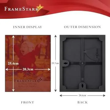 FrameStarr 8x10 Picture Frame Set (Black, 3 Pack), Front-Loading Contemporary Modern Style, Tabletop or Wall Mount, Harmony Collection