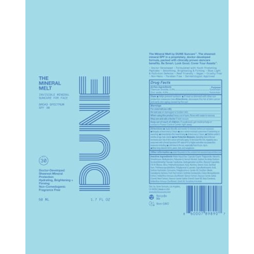 The Mineral Melt - Clear Mineral Sunscreen For Face - Broad Spectrum SPF 30 Sunblock. Clinically-proven Anti-Aging, Sun Protector Hydrating, Skin-Brightenings, Fragrance Free (1.7 Fl Oz)