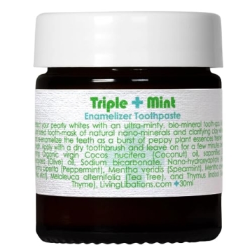 Living Libations Organic Triple Mint Enamelizer Toothpaste - Vegan, Family-Friendly Smile Care (1 oz...