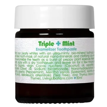 Living Libations Organic Triple Mint Enamelizer Toothpaste - Vegan, Family-Friendly Smile Care (1 oz...