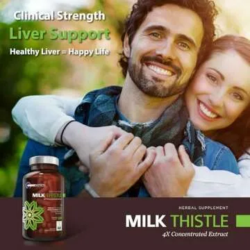 Organic Milk Thistle Capsules, 1500mg 4X Concentrated Extract with Silymarin is The Strongest Milk Thistle Supplement Available. Great for Liver Cleanse! 120 Vegetarian Capsules