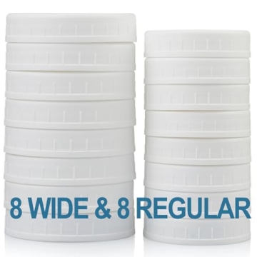 AOZITA 16-Pack Reusable Mason Jar Lids for Food Storage