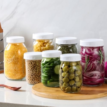 AOZITA 16-Pack Reusable Mason Jar Lids for Food Storage
