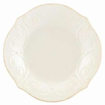 Lenox French Perle White Tidbit Plate, Set of 4 - Elegant Serveware for Every Occasion
