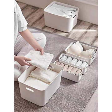 Versatile Plastic Storage Bins Set for Home and Office