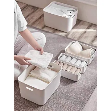 Versatile Plastic Storage Bins Set for Home and Office