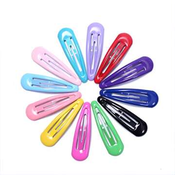 Justbuy Girls Hair Clips, Candy Color Thick Hair Clips Barrettes 2 Inch Metal Snap No Slip Barrettes for Kids Teens Women with Storage Box 48pcs