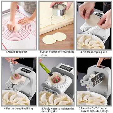 Sameme Automatic Dumpling Maker Machine, Electric Dumpling Maker,Removable Empanada Maker Press with 2 Dough Pressing Tools,Quick Dumpling Empanada Pierogi Maker Tools for Home,Kitchen
