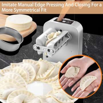 Sameme Automatic Dumpling Maker Machine, Electric Dumpling Maker,Removable Empanada Maker Press with 2 Dough Pressing Tools,Quick Dumpling Empanada Pierogi Maker Tools for Home,Kitchen
