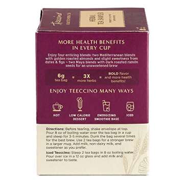 Teeccino Herbal Tea Sampler & Dandelion Tea Sampler – Rich & Roasted Herbal Tea That’s Caffeine Free & Prebiotic for Natural Energy, 12 Tea Bags (Variety Pack of 2)