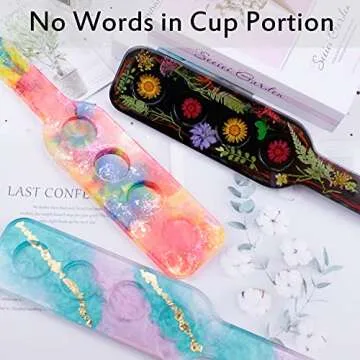 RESINWORLD Shot Glass Serving Tray Mold, Shot Glass Holder Mold for Resin, 4 Holes Shot Glasses Tray Resin Mold, for Party Home Decor