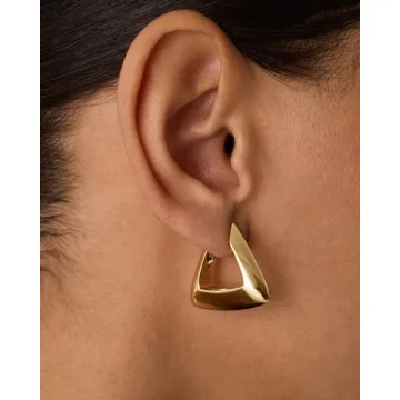 PAVOI Triangle Hoop Earrings for Stylish Daily Wear