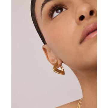PAVOI Triangle Hoop Earrings for Stylish Daily Wear