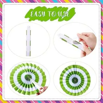 Colorful Candyland Hanging Paper Fans for Parties