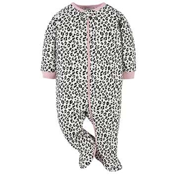 Gerber Baby Girls 4 Pack Sleep 'N Play Footie Leopard Pink 3-6 Months