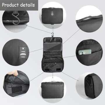 Motroce Waterproof Hanging Travel Toiletry Bag Organizer