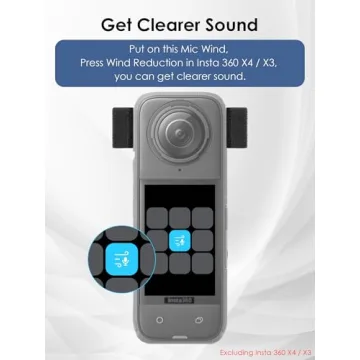 SUNMON Mic Wind Muff for Insta360 X4 and X3