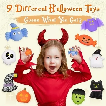 9 Pack Halloween Bath Bombs for Kids, Halloween Bubble Kids Bath Bombs with Surprise Toy Inside, Halloween Treat Bags Gifts for Kids Girls Boys