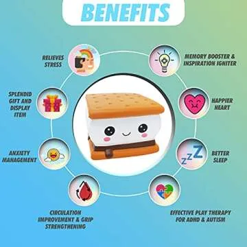 Serenilite Slow Rising Scented Squishy Toy - Cute and Cuddly Toys for Squeezing & Stress Relief - 1 Piece (Smore)