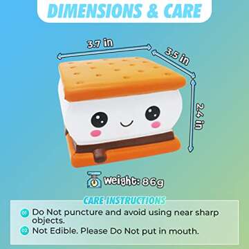 Serenilite Slow Rising Scented Squishy Toy - Cute and Cuddly Toys for Squeezing & Stress Relief - 1 Piece (Smore)