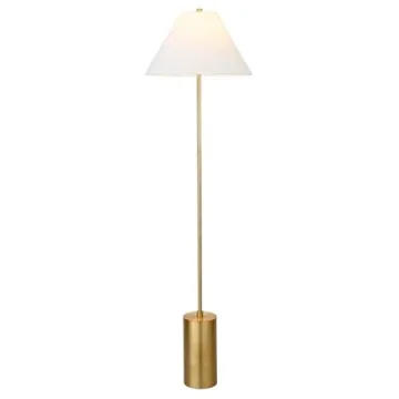Somerset Elegant 64" Floor Lamp in Brass/White Shade