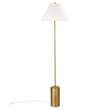 Somerset Elegant 64" Floor Lamp in Brass/White Shade