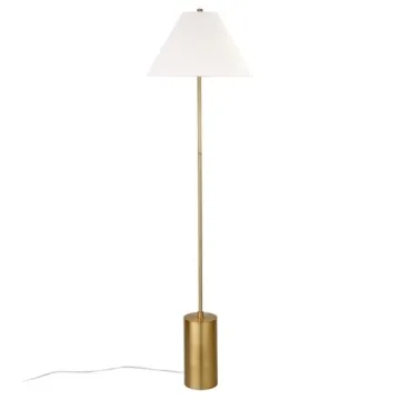 Somerset Elegant 64" Floor Lamp in Brass/White Shade