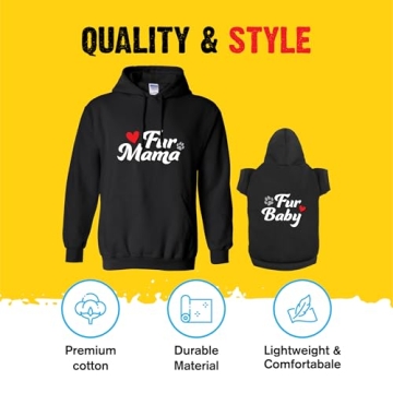Fur Mama Fur Baby Matching Hoodies for Humans and Pets - Soft Dog & Cat Sweatshirt Set - Premium Gif...