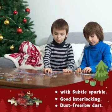 Naturelish Snow Street Jigsaw Puzzles for Adults 1000 Pieces with Glitter, Brain Challenging Puzzle for Game Night, Family, Friends, Great Gift Idea, Puzzle Size is 24 x 24