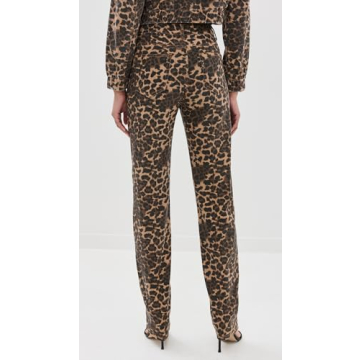 Lioness Women's Carmela Leopard Print Jeans for Stylish Casual Wear