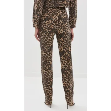 Lioness Women's Carmela Leopard Print Jeans for Stylish Casual Wear