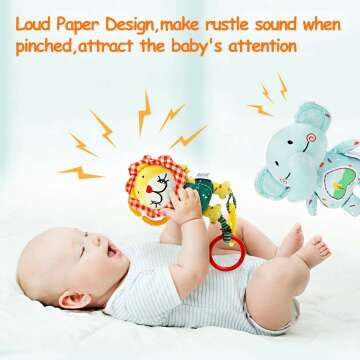 TUMAMA Baby Toys for Development - 4 Soft Plush Rattles