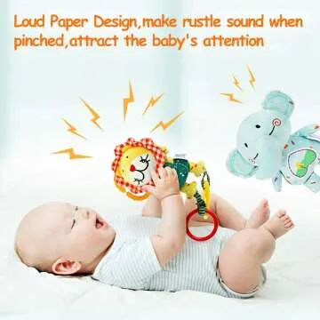 TUMAMA Baby Toys for Development - 4 Soft Plush Rattles