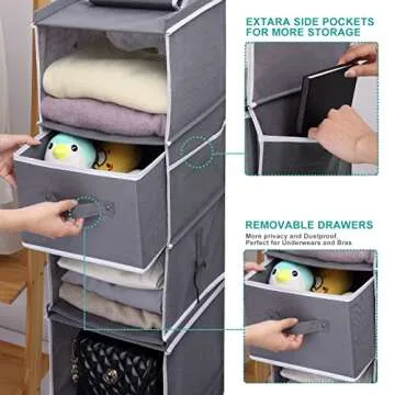 Ropesmart 6-Shelf Closet Organizer with Drawers & Pocket